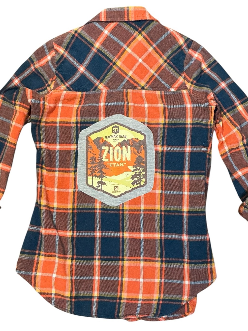 Zion Ragnar Trail Upcycled T Shirt Flannel Graphic Top